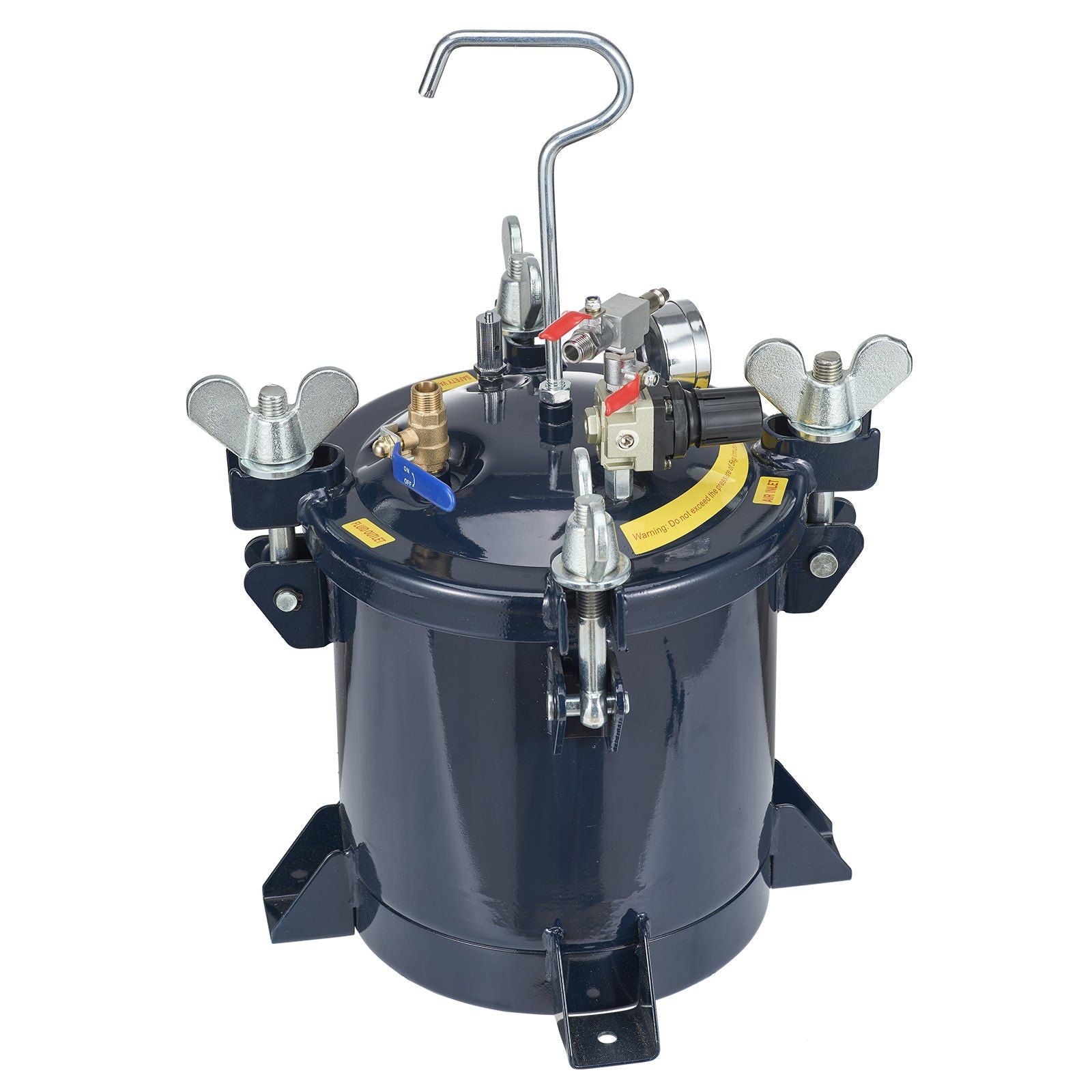VEVOR 10L/2.5gal Spray Paint Pressure Pot Tank, 70PSI Max Air Paint Pressure Pot, Metal Rack and Leak Repair Sealant for Industry Home Decor Architecture Construction Automotive Painting - Discount Msrp 