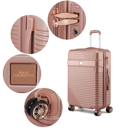 MKF Collection Mykonos Luggage Set- Extra Large Check-in, Large Check-in, Medium Carry-on, and Small Cosmetic Case by Mia K - Discount Msrp 