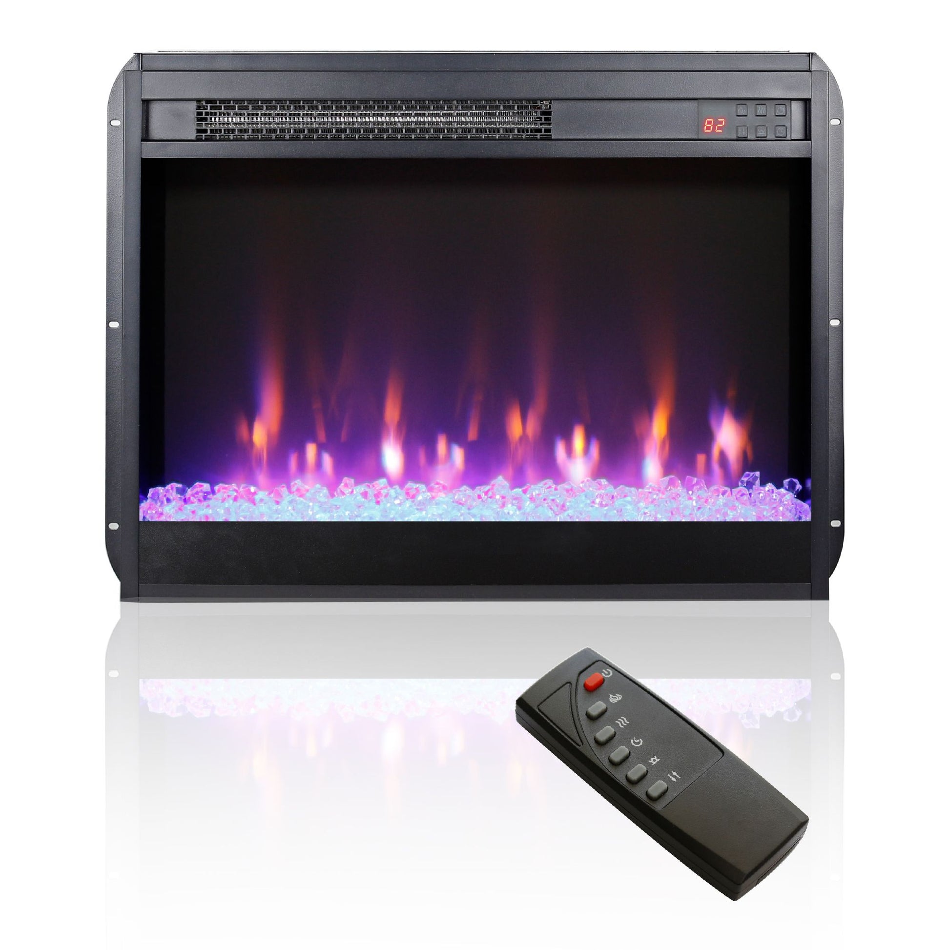 60 inch Electric Fireplace Media TV Stand With Sync Colorful LED Lights-Reclaimed Barnwood Color - Discount Msrp 