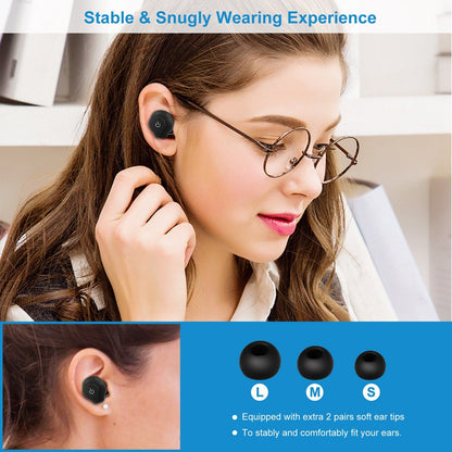 True Wireless Earbuds CSR V4.2 In-ear Stereo Headsets IP44 Waterproof Apt-X TWS Headphones Noise Cancelling - Discount Msrp 