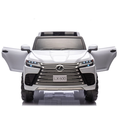 Licensed LEXUS LX600 24V Two-seater XXL Kids Ride On Car W/Parents Control,Seat width 20 inches,2WD,Four-wheel suspension,Bluetooth,MP3,Music,Power display,Speeds 1.86-3.11MPH For Kids. - Discount Msrp 