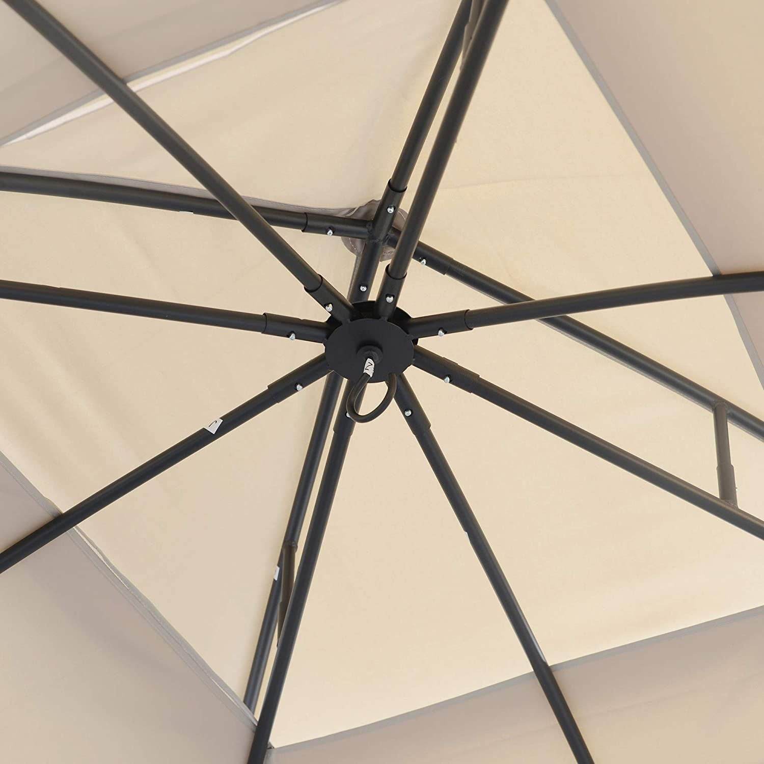 10*12 FT Softtop Metal Gazebo with Mosquito Net&Sunshade Curtains,Sturdy Heavy Duty Double Roof Canopy,Galvanized Steel Design Outdoor Tent,Suitable for Gardens,Patio,Backyard - Discount Msrp 