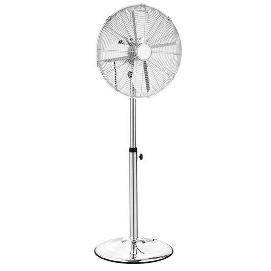 16" Industrial Pedestal Fan 3-Speed Oscillating Fan Height Adjustable Silver - Discount Msrp 
