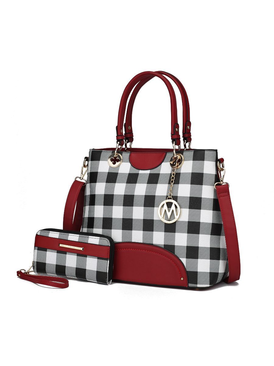 MKF Collection Gabriella Checkers Handbag with Wallet by Mia k - Discount Msrp 