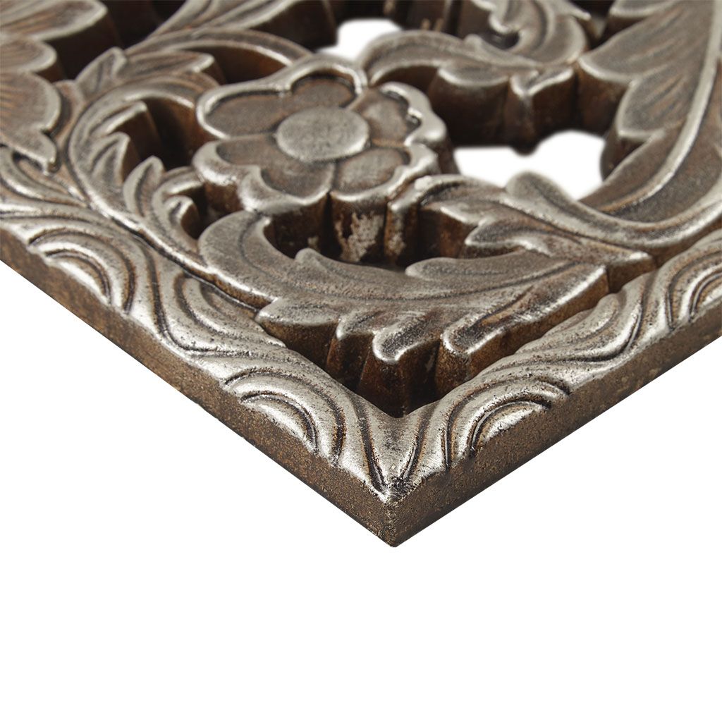 Distressed Carved Wood 2-piece Wall Decor Set - Discount Msrp 