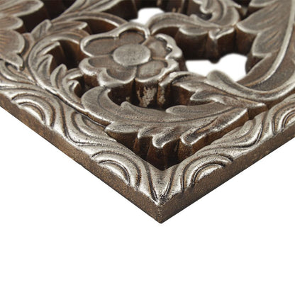Distressed Carved Wood 2-piece Wall Decor Set - Discount Msrp 