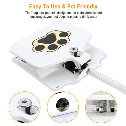 Dog Water Fountain Outdoor Dog Pet Water Dispenser Step-on Activated Sprinkler - Discount Msrp 