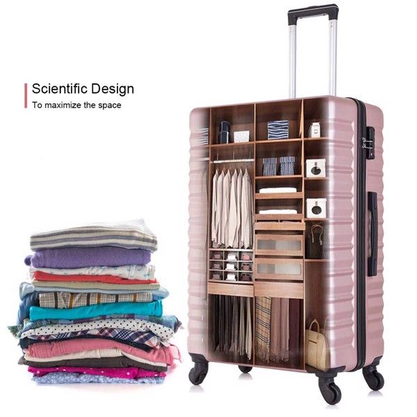 Hardshell Luggage Sets Suitcase ABS Lightweight with Spinner Wheels and TSA Lock Blue - Discount Msrp 