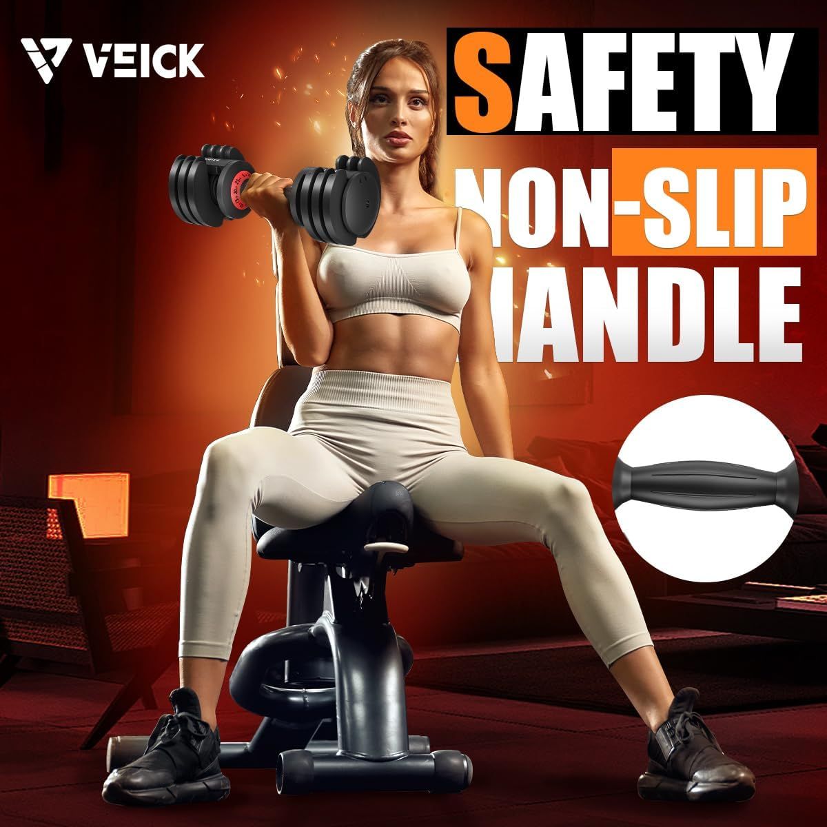 25LB 5 in 1 Single Adjustable Dumbbell Free Dumbbell Weight Adjust with Anti-Slip Metal Handle, Ideal for Full-Body Home Gym Workouts - Discount Msrp 