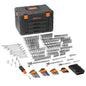 VEVOR Mechanics Tool Set and Socket Set, 1/4" 3/8" 1/2" Drive Deep and Standard Sockets, 450 Pcs SAE and Metric Mechanic Tool Kit with Bits, Hex Wrenches, Combination Wrench, Accessories, Storage Case - Discount Msrp 