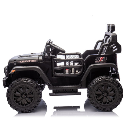 24V Two-seater Kids Ride On Electric Car W/parents control,Seat width 19.69in,400W motor,Four-wheel suspension,light&searchlight,USB,MP3,Bluetooth,Provide a speed of 1.86-4.35MPH for kids of 3+. - Discount Msrp 