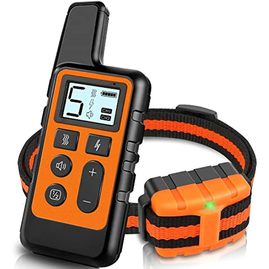 Dog Training Collar; Waterproof Shock Collars for Dog with Remote Range 1640 ft; 3 Training Modes; Beep; Vibration and Shock; Rechargeable Electric Dog Collar for Small Medium Large Dogs - Discount Msrp 