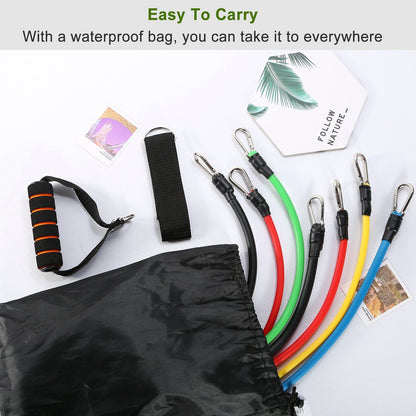 11Pcs Resistance Bands Set Fitness Workout Tubes Exercise Tube Bands Up to 100lbs - Discount Msrp 