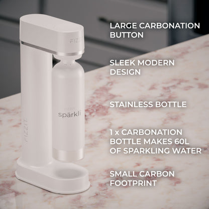 FIZZIT™ Spärklï Carbonated Water Soda Maker with Stainless Steel Bottle – Eco-Friendly, Dishwasher Bottles - Sparkling Water Maker - Discount Msrp 
