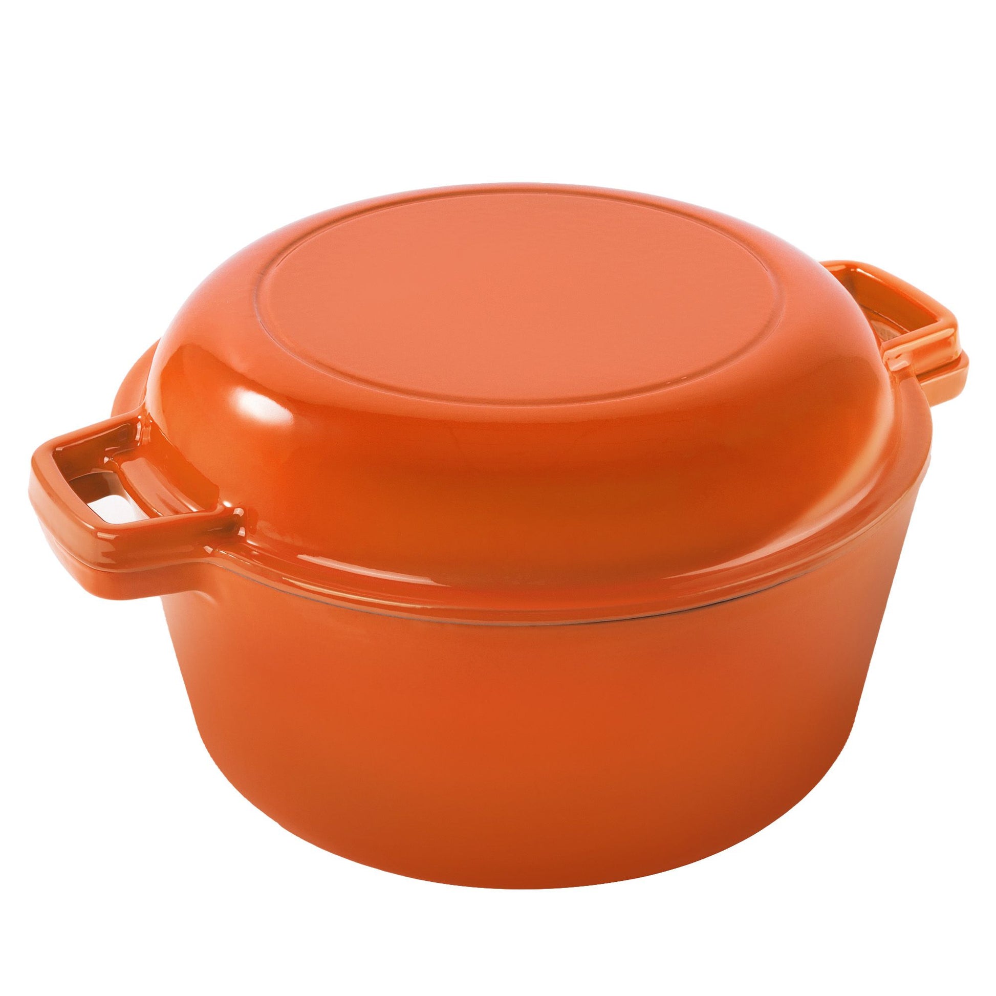Enameled Cast Iron Dutch Oven with Serving Lid + ENCLOSED THERMAL CIRCLE Design - Discount Msrp 