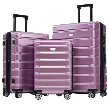 Hardshell Luggage Set 3 Piece, Durable ABS+PC Travel Suitcase with Spinner Wheels for Men Women (20/24/28 Inch) - Discount Msrp 