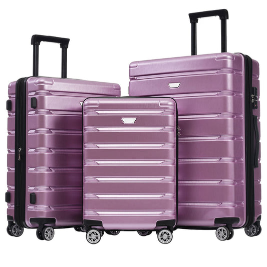 Hardshell Luggage Set 3 Piece, Durable ABS+PC Travel Suitcase with Spinner Wheels for Men Women (20/24/28 Inch) - Discount Msrp 