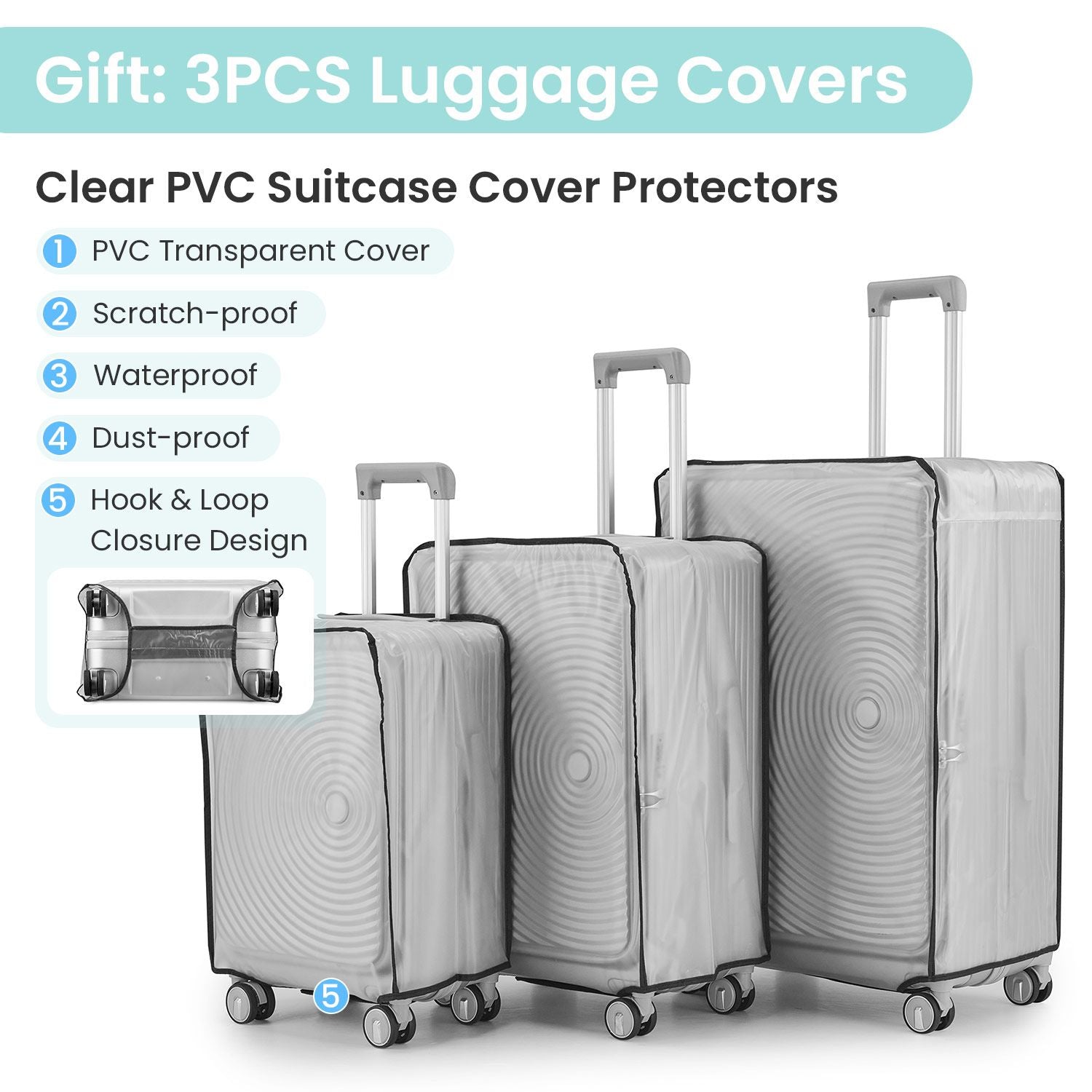 Luggage Sets 3 Piece(20/24/28), Expandable Carry On Luggage with TSA Lock Airline Approved, 100% PC Hard Shell and Lightweight Suitcase with Front Pocket and Spinner Wheels - Discount Msrp 