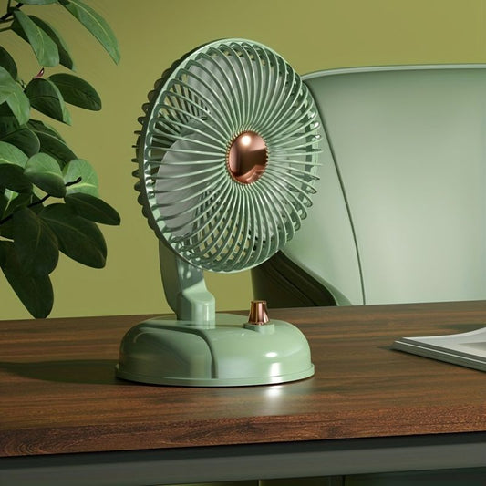 1pc Portable Fan Rechargeable 180° Rotation; 10 Speeds Strong Airflow; Ultra Quiet; Portable Mini Desktop Fan; Free Angle Adjustable; Better Cooling - Discount Msrp 