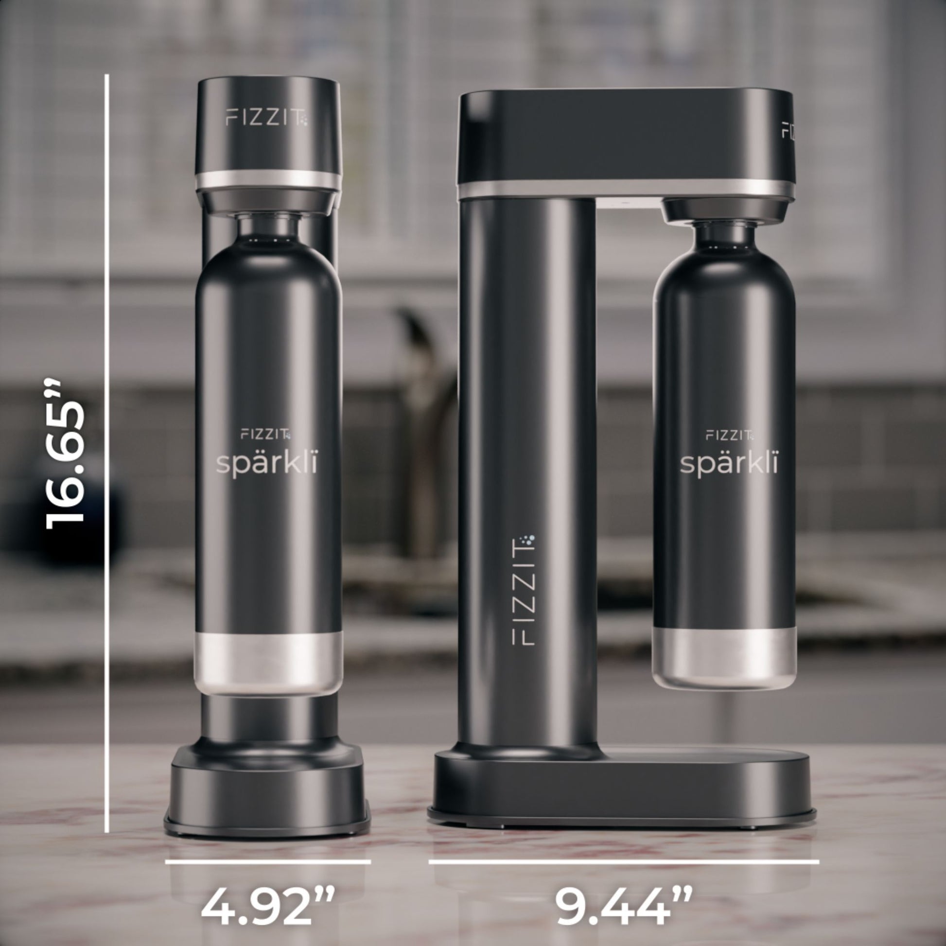 FIZZIT™ Spärklï Carbonated Water Soda Maker with Stainless Steel Bottle – Eco-Friendly, Dishwasher Bottles - Sparkling Water Maker - Discount Msrp 