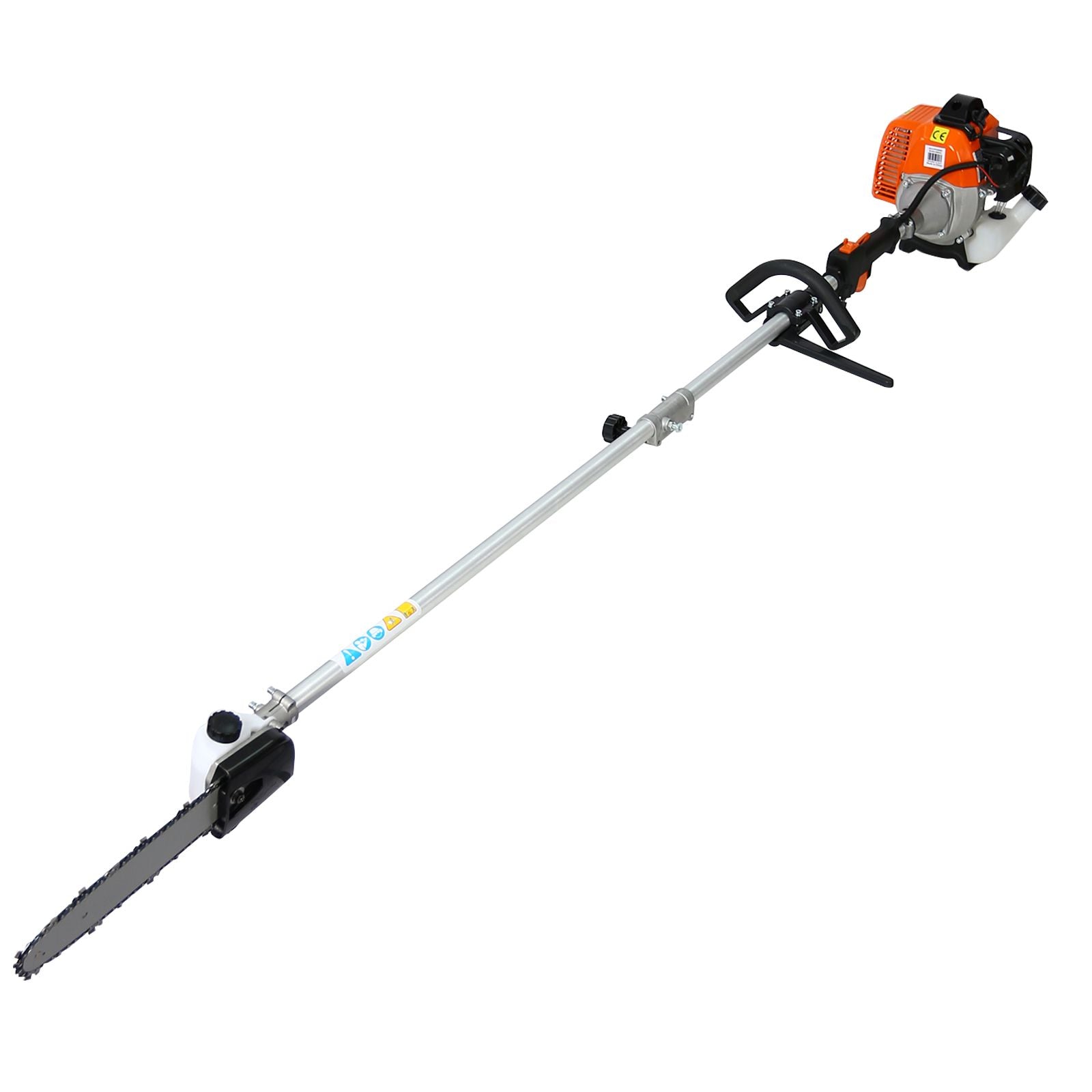 5 in 1 Multi-Functional Trimming Tool, 56CC 2-Cycle Garden Tool System with Gas Pole Saw, Hedge Trimmer, Grass Trimmer, and Brush Cutter EPA Compliant - Discount Msrp 