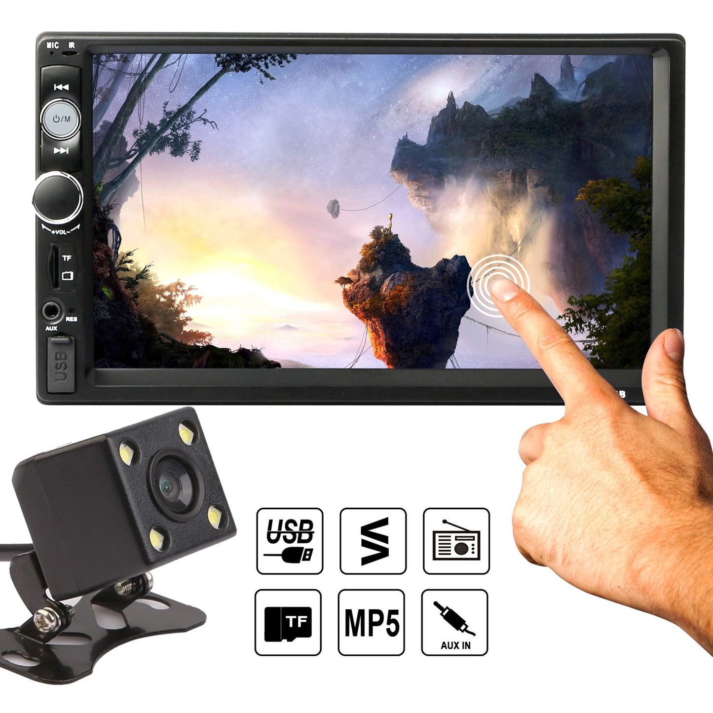 7 Inches Universal Wireless Car MP5 Player 1080P Video Player Stereo Audio FM Radio - Discount Msrp 