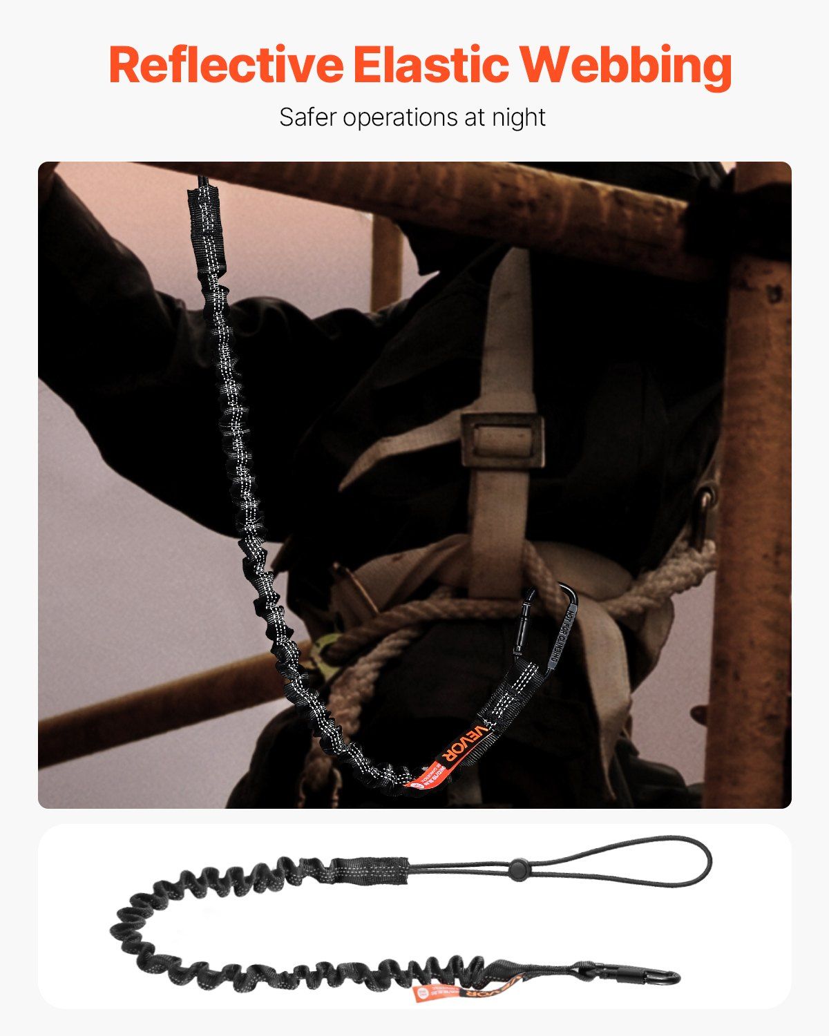 VEVOR 5 Pack Tool Lanyard Fall Protection Tools Leash with Screw Lock Carabiner - Discount Msrp 
