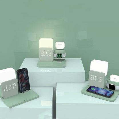 Multifunctional Alarm Clock Wireless Charger Bedroom - Discount Msrp 