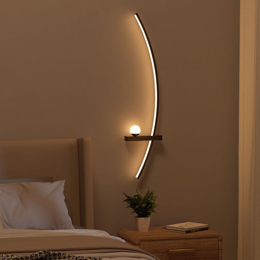 2-Pack Modern Orb Arc Wall Lamp, Plug in Wall Sconces for Living Room Bedside - Discount Msrp 