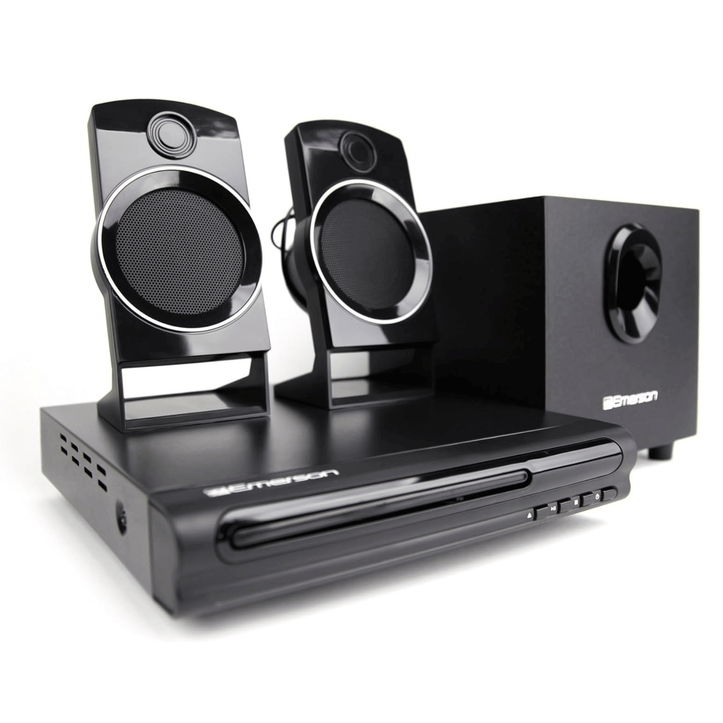 Emerson Speaker Surround Sound System & 2.1 Channel Home Theater DVD Player - Discount Msrp 