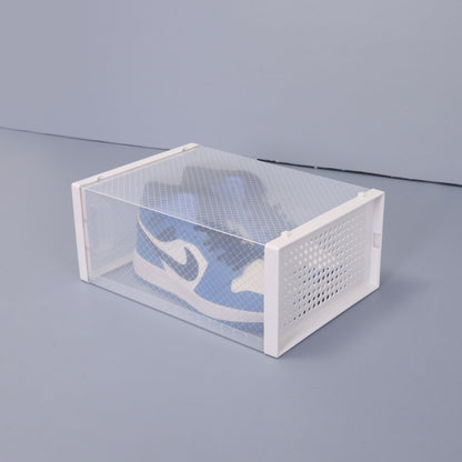 Set of 12 Stackable Clear Plastic Transparent Shoe Storage Box in Home - Discount Msrp 