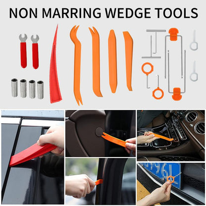 Automotive Tool Set 34-piece professional automotive kit with stainless steel long distance fasteners seamless wedge air wedge pump automotive trim removal tool SpeedX.UNIUNI.Amazon.USPS - Discount Msrp 