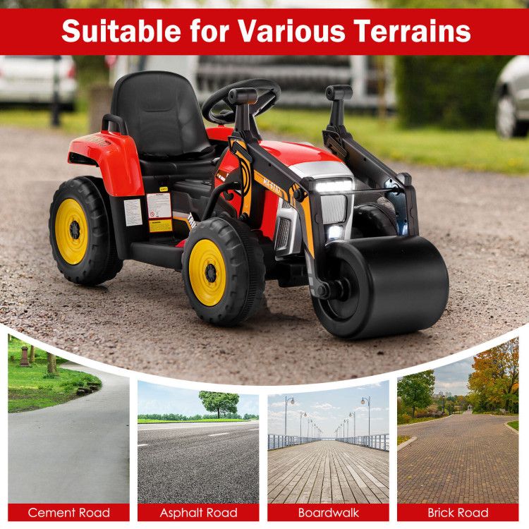 12V Kids Ride on Road Roller with 2.4G Remote Control - Discount Msrp 