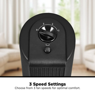 28" Tall 3-Speed Oscillating Tower Fan, New, Black, MSWMT24MB - Discount Msrp 