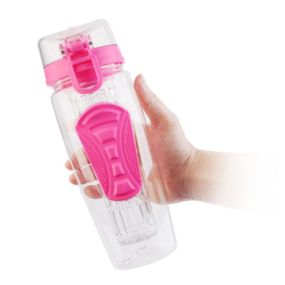 Fruit Infuser Water Bottle 32OZ Juice Shaker Sport w/ Flip Top Lid Anti-Slip Grips For Office Home Sport Running Walking Hiking - Discount Msrp 