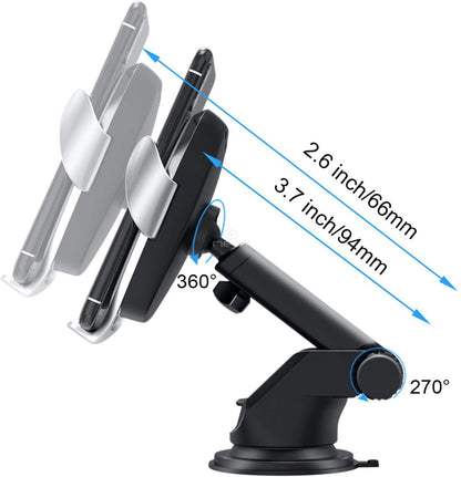 Universal Wireless Car Phone Charger Mount Holder Automatic Clamping - Discount Msrp 