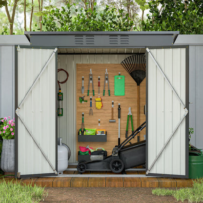 6 x 4 ft Outdoor Storage Shed, All Weather Tool Shed for Garden, Backyard, Lawn, Black - Discount Msrp 