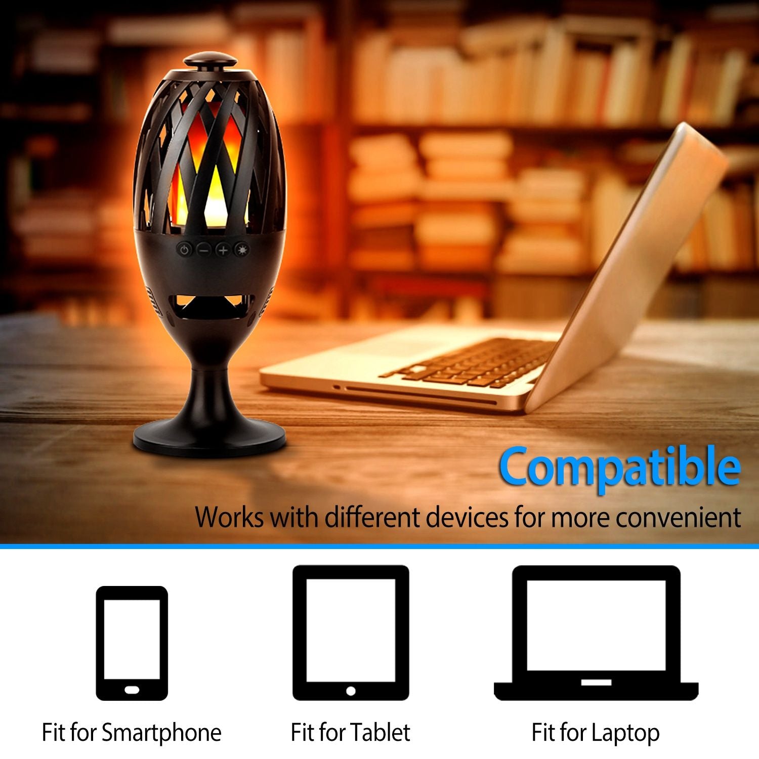 LED Flame Speakers Torch Wireless Speaker Waterproof Stereo Bass Speaker Outdoor Light-Up Speaker Atmosphere LED Flickers Night Light Patio Stake Lights/Lantern for Party Camping - Discount Msrp 