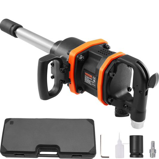 VEVOR 1 Inch Air Impact Wrench, Up to 3160 ft-lbs High Reverse Torque Output 1" Pneumatic Impact Gun w/ 8 Inch Extended Anvil & Carrying Case for Heavy Duty Repairs and Maintenance - Discount Msrp 