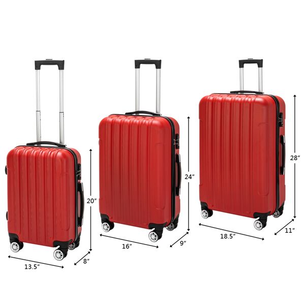 3-in-1 Multifunctional Large Capacity Traveling Storage Suitcase Luggage Set Red - Discount Msrp 