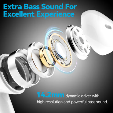 Smilism TWS Wireless Earbuds 5.0, 14.2mm HIFI Speaker Super mini design Touch Control in-Ear Headphones with Noise Reduction, Hi-Fi Stereo Audio, 15hours Type-C Quick Charging Case Waterproof - Discount Msrp 