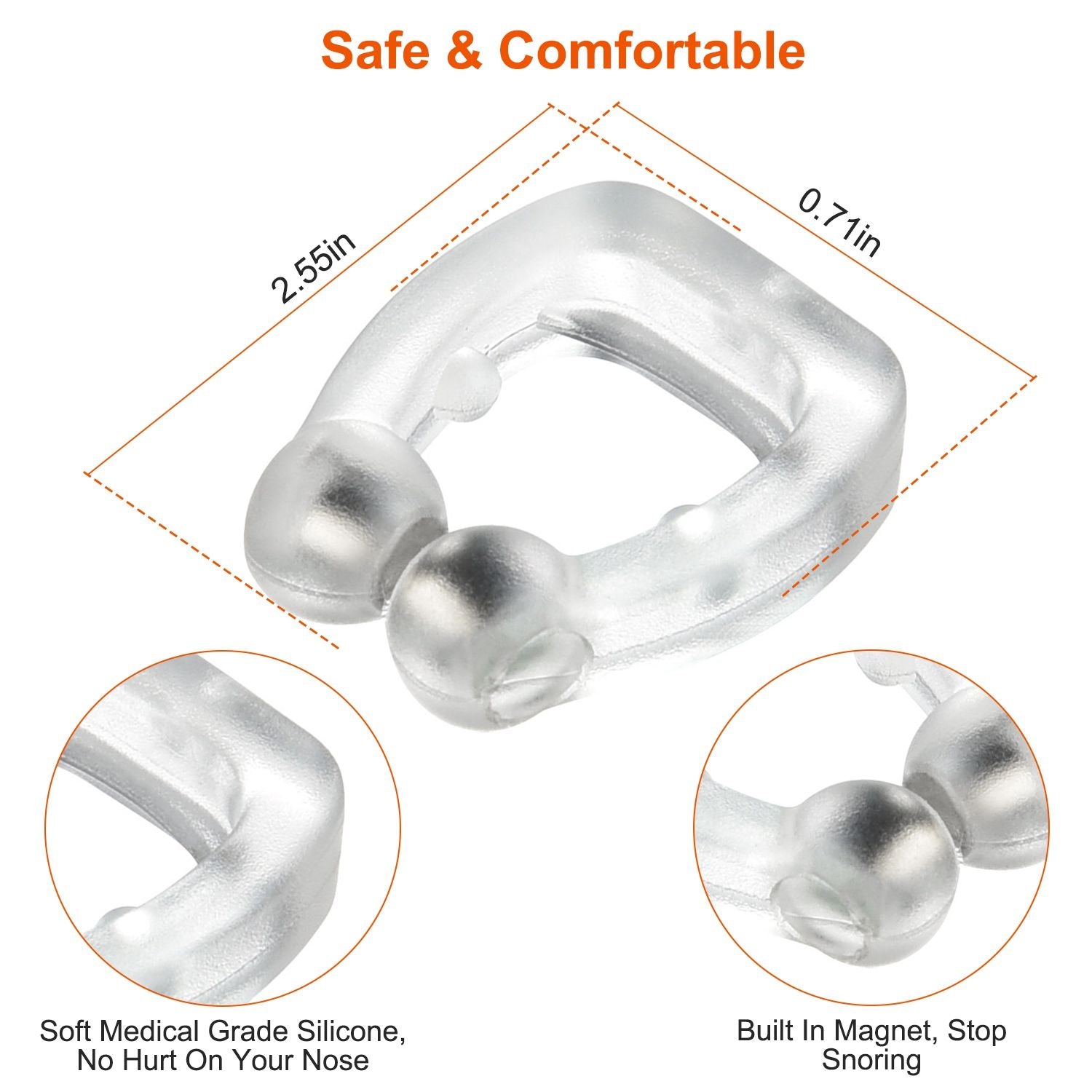 4Pcs Magnetic Nose Clip Anti Snoring Device Snore Stopper Sleeping Aid Comfortable and Reusable for Men and Women - Discount Msrp 