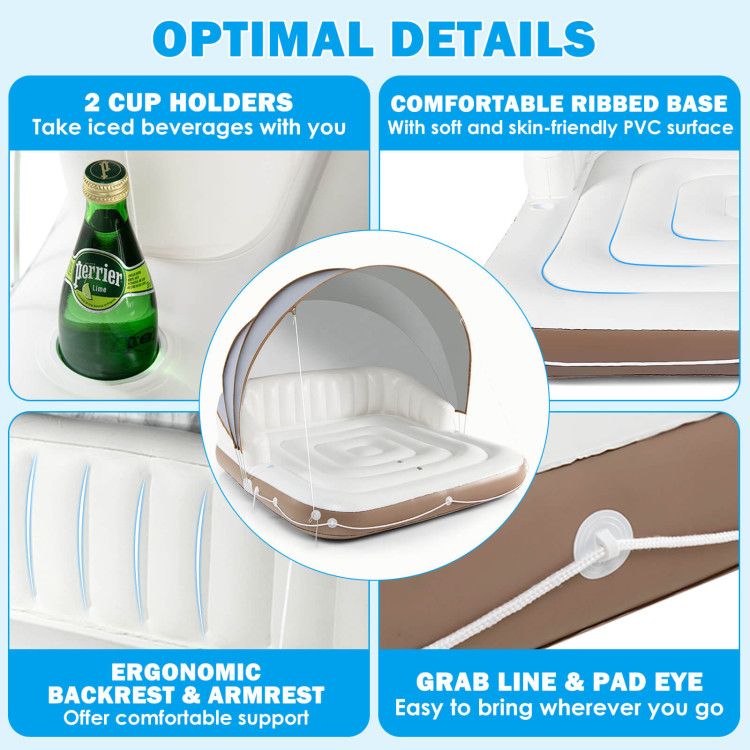 Inflatable Pool Float Lounge Swimming Raft - Discount Msrp 