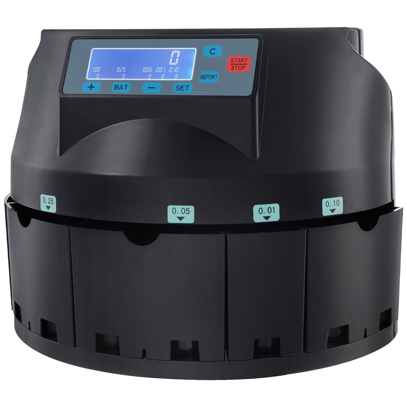 VEVOR USD Coin Sorter Coin Counter Wrapper and Roller 300 Coins/min LCD Display - Discount Msrp 