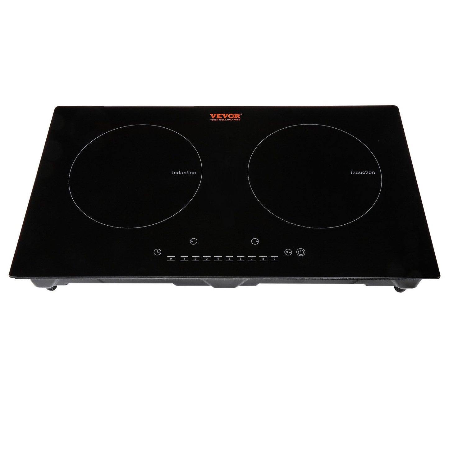 VEVOR Electric Cooktop, 2 Burners, 24'' Induction Stove Top, Built-in Magnetic Cooktop 1800W, 9 Heating Level Multifunctional Burner, LED Touch Screen w/ Child Lock & Over-Temperature Protection - Discount Msrp 