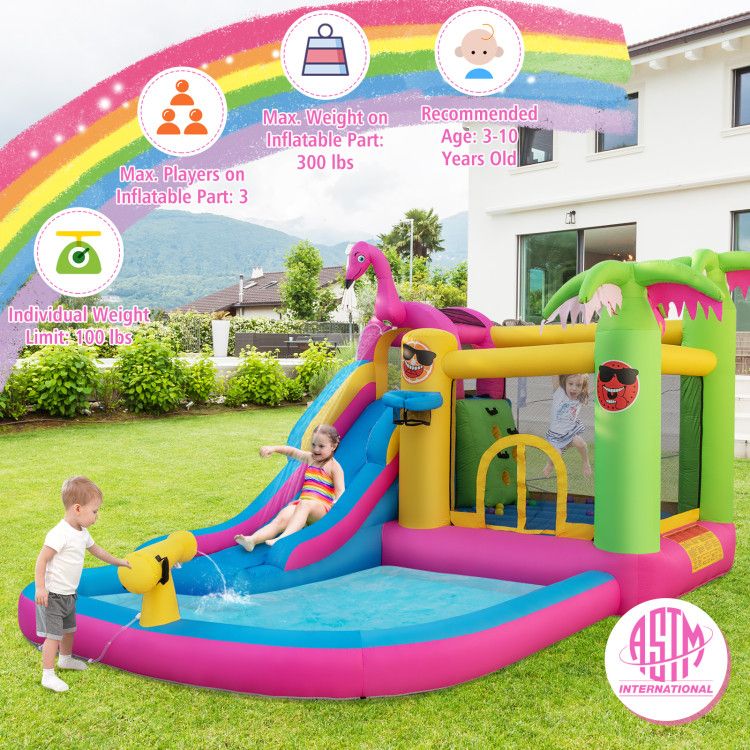 Inflatable Bounce Castle with Long Water Slide and 735W Blower - Discount Msrp 