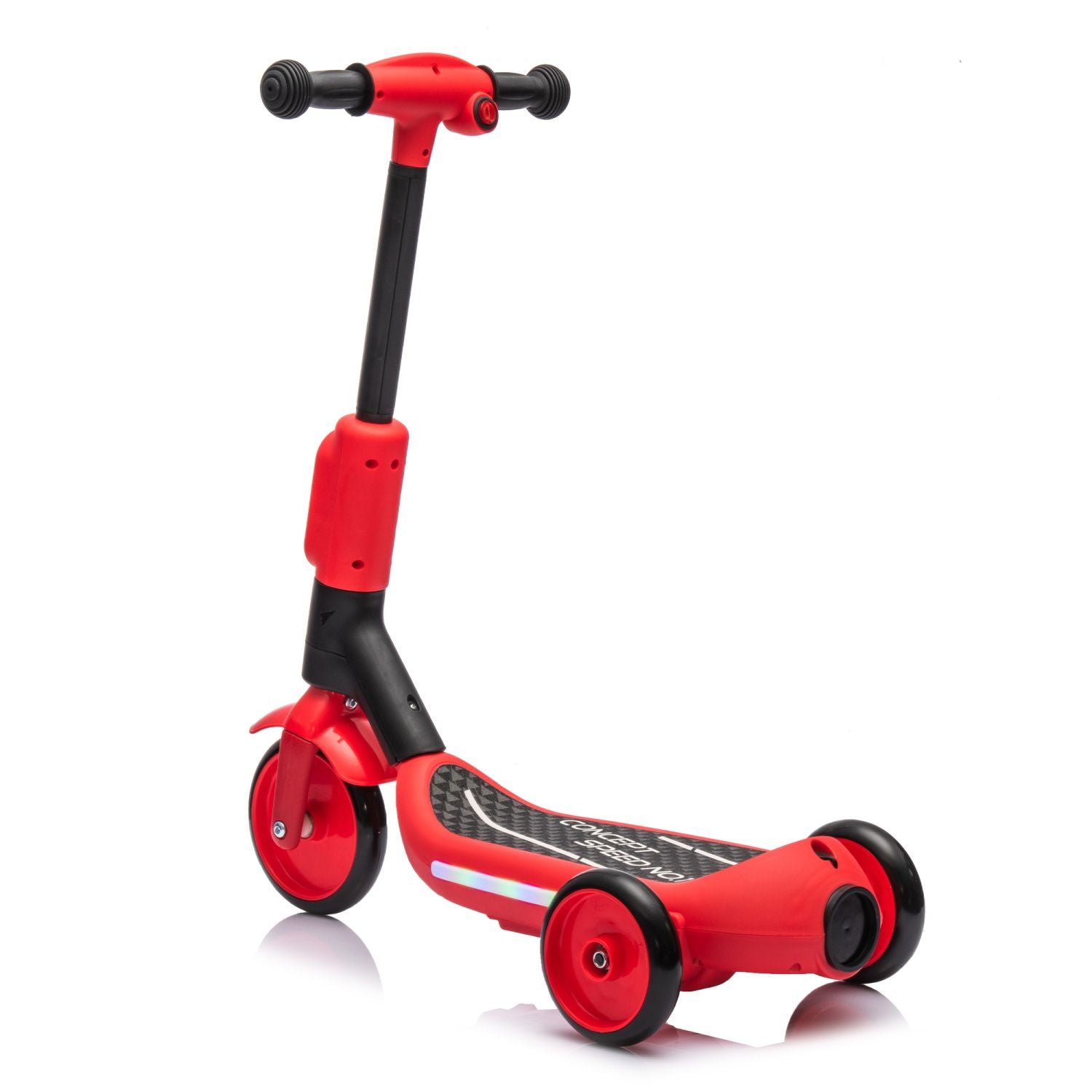 2in1 Kids Ride On Three-Wheel Electric Scooter,Tail Color Lights W/Spray,Wider Pedal,PU Wheels For Effective Floor Protection,Independent Light Switch With Music,One Button Acceleration For Kids 3+ - Discount Msrp 