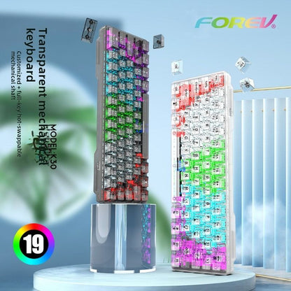 Wired Mechanical Keyboard Transparent Hot Swap Illuminated Office Gaming Gaming Mini Keyboard - Discount Msrp 