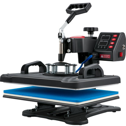 VEVOR Heat Press, 5 in 1 Heat Press Machine Machine 12x15, Clamshell Sublimation Transfer Printer Fast Heat-up, Digital Precise Temperature Control, Vinyl Heat Press for T-Shirt Plate Mug Cup, 900W - Discount Msrp 