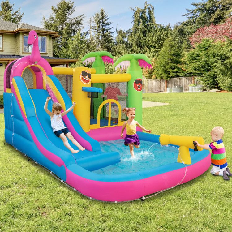 Inflatable Bounce Castle with Long Water Slide and 735W Blower - Discount Msrp 